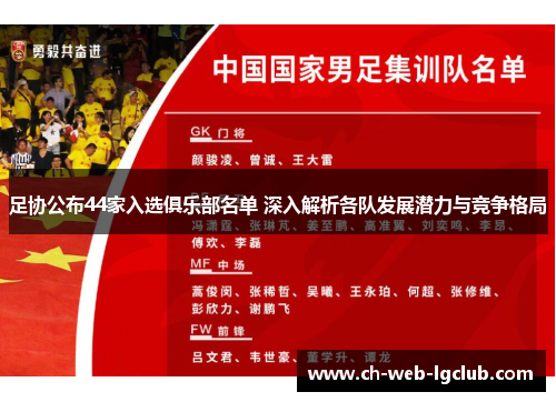 足协公布44家入选俱乐部名单 深入解析各队发展潜力与竞争格局